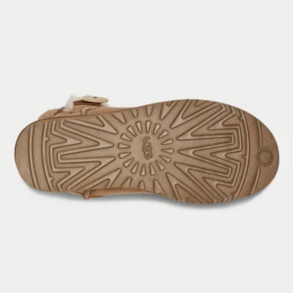 UGG mini bailey button chestnut/ tan, size 8 or 9, new in box - Picture 13 of 13